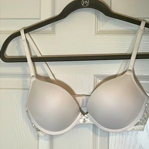White Lace Trim Bra